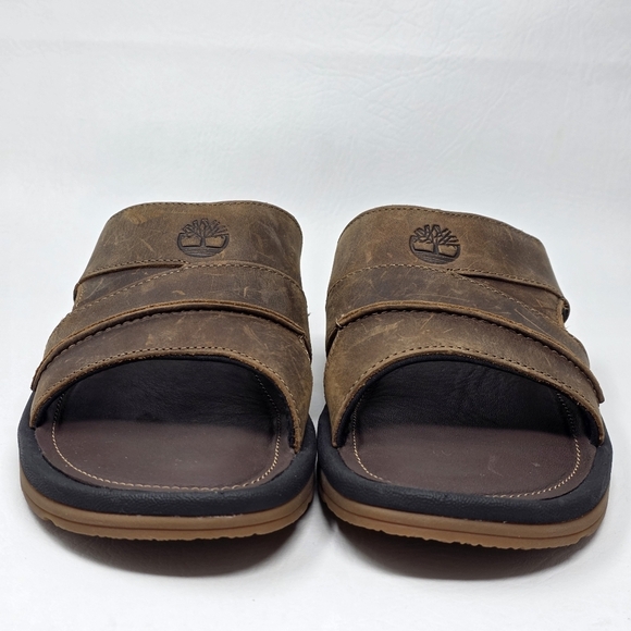 Timberland Mens Earthkeepers Brown Leather Slip-on Slide Sandals Size 7 NEW main image 9